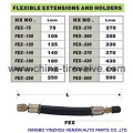 Flexible braided textile rubber hose extensions